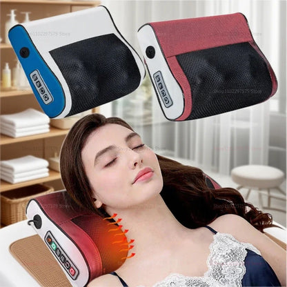 4 Key Multifunctional Neck Pillow Massager Adjustable Hot Compress