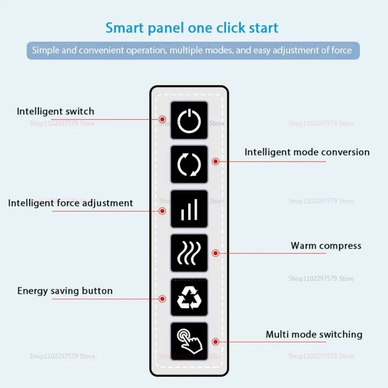 4 Key Multifunctional Neck Pillow Massager Adjustable Hot Compress