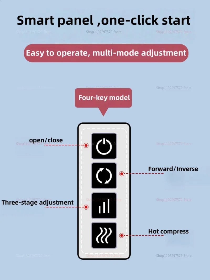 4 Key Multifunctional Neck Pillow Massager Adjustable Hot Compress